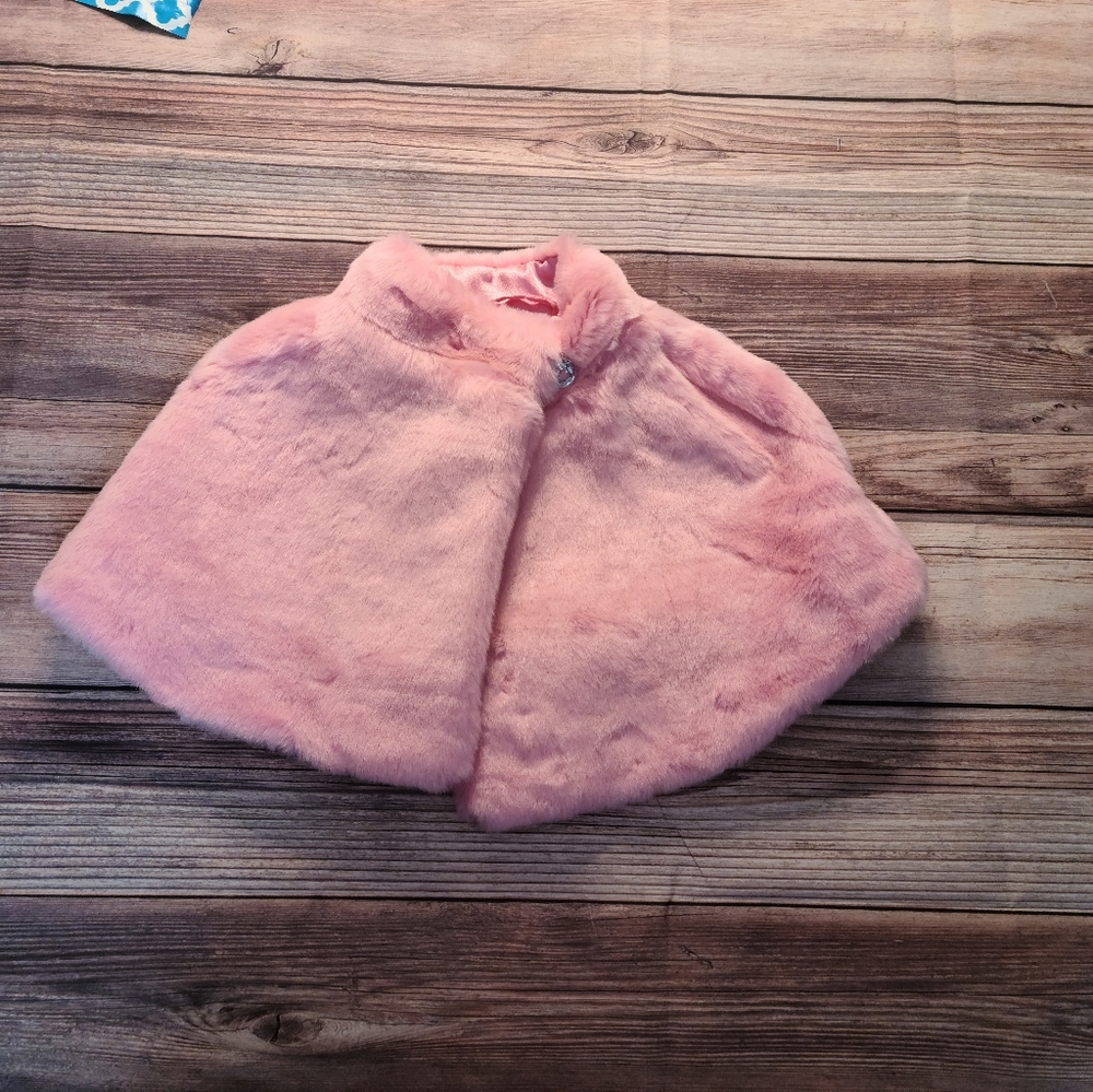 Gymboree "fur" pink cape/ Shawl 7/8